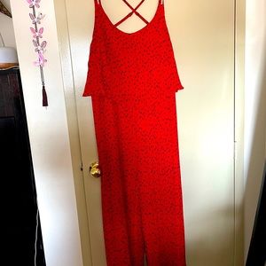 Polka Dot Pleated Jumpsuit